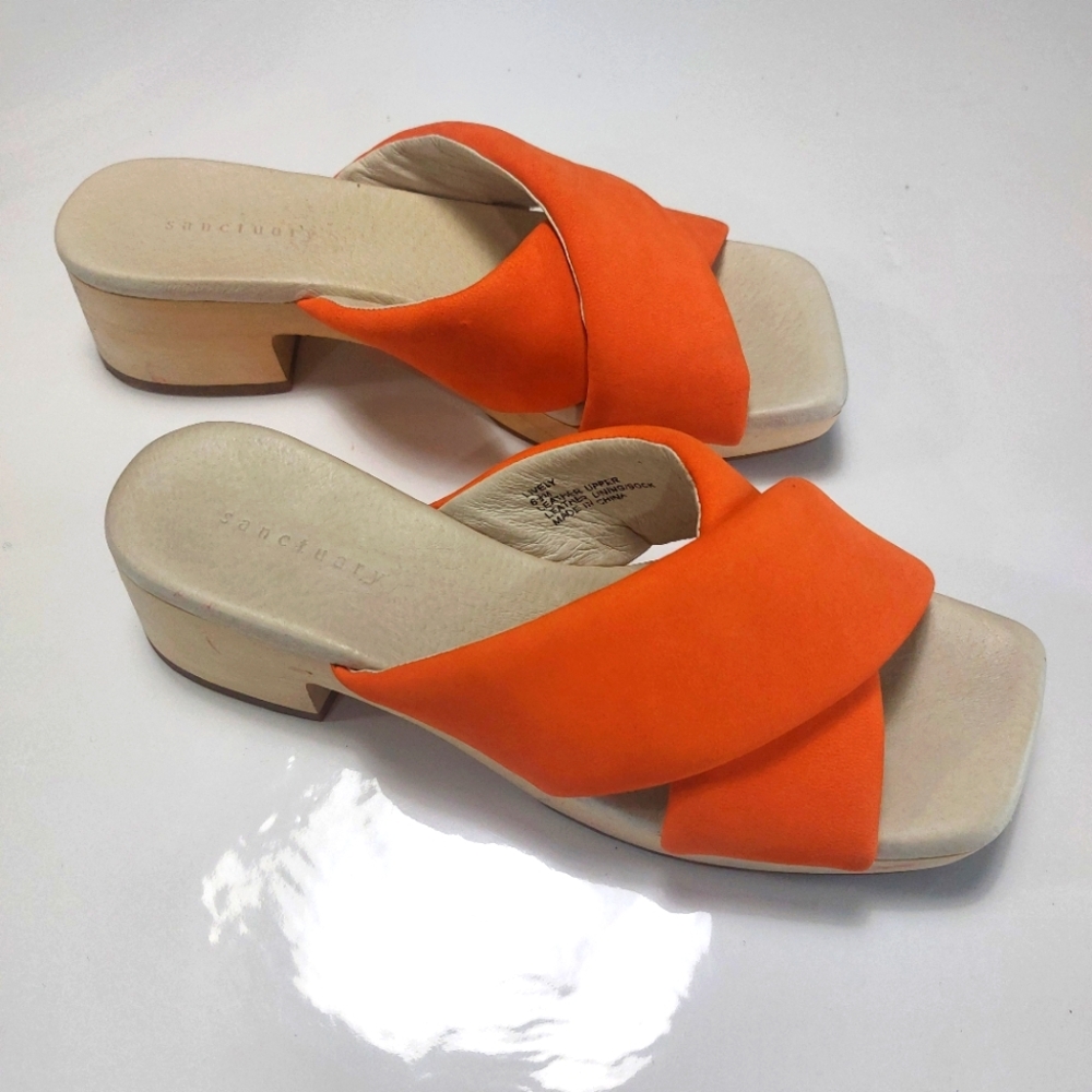 Sanctuary Lively Leather Slipon Sandals Size 6.5M
